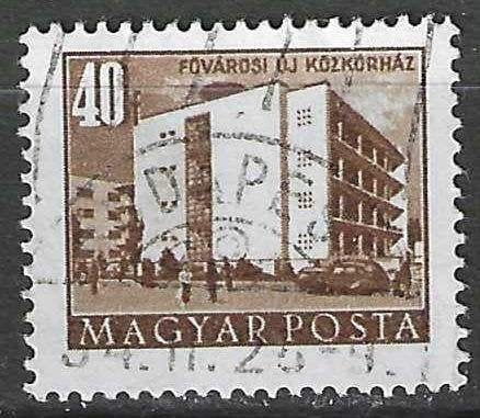 Hongarije 1953-1954 - Yvert 1085 - Heropbouwingsplan  (ST), Verzenden, Gestempeld