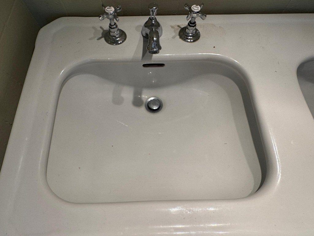 3 Engelse dubbele wastafels, Bricolage & Construction, Enlèvement, Utilisé, Chrome, Lavabo