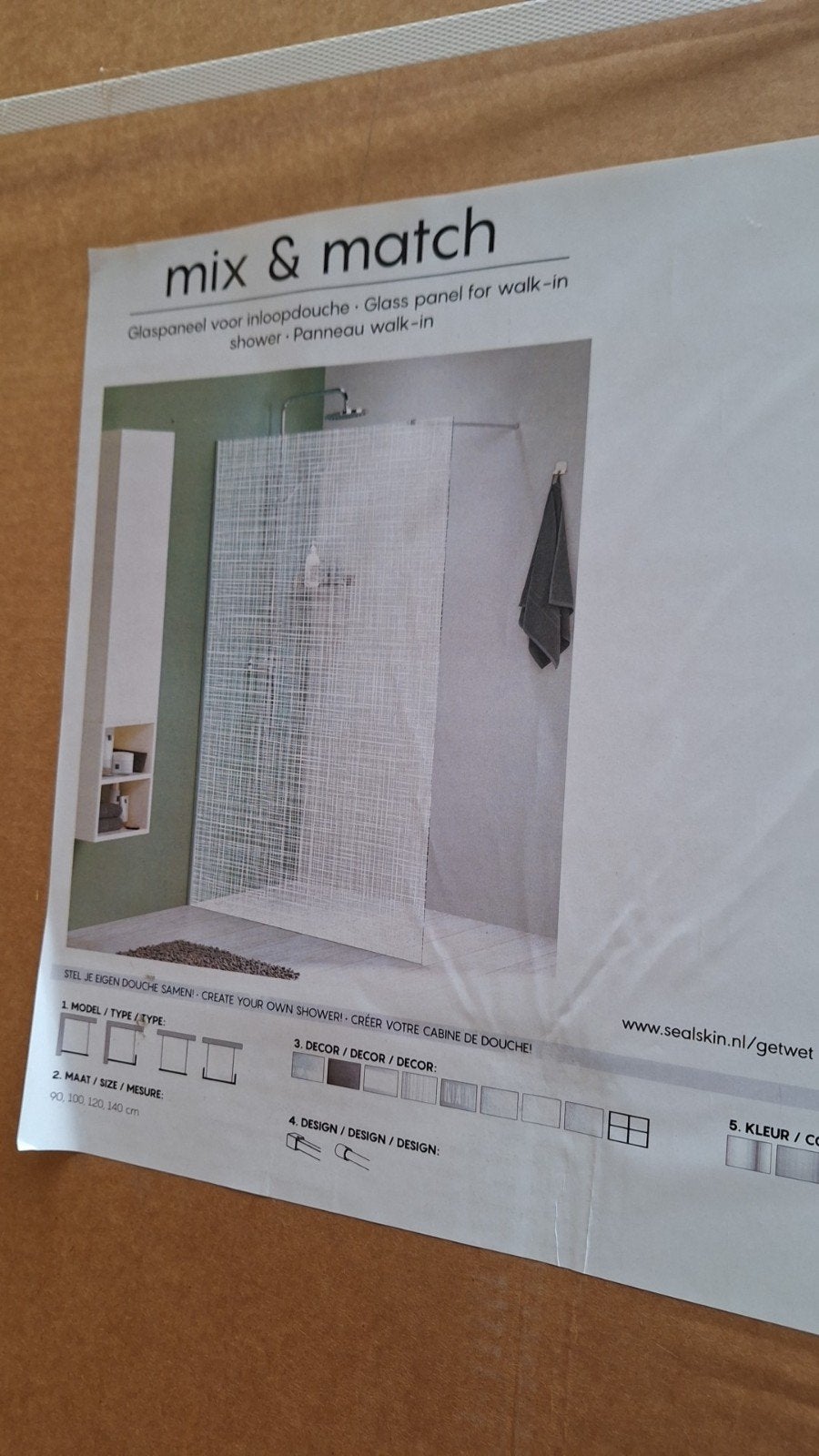 parois de douche 100x200cm, Maison & Meubles, Enlèvement