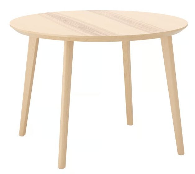Table en placage de frêne IKEA Lisabo, Maison & Meubles, Tables | Tables à manger, Quatre personnes, Rond, Comme neuf, 100 à 150 cm