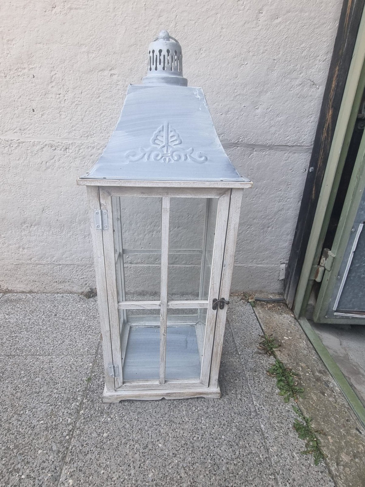 Lantaarn hang of grond model met deurtje voor kaars 75cm h, Tuin en Terras, Ophalen