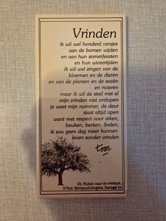 Proverbe Toon Hermans, amis., Enlèvement ou Envoi