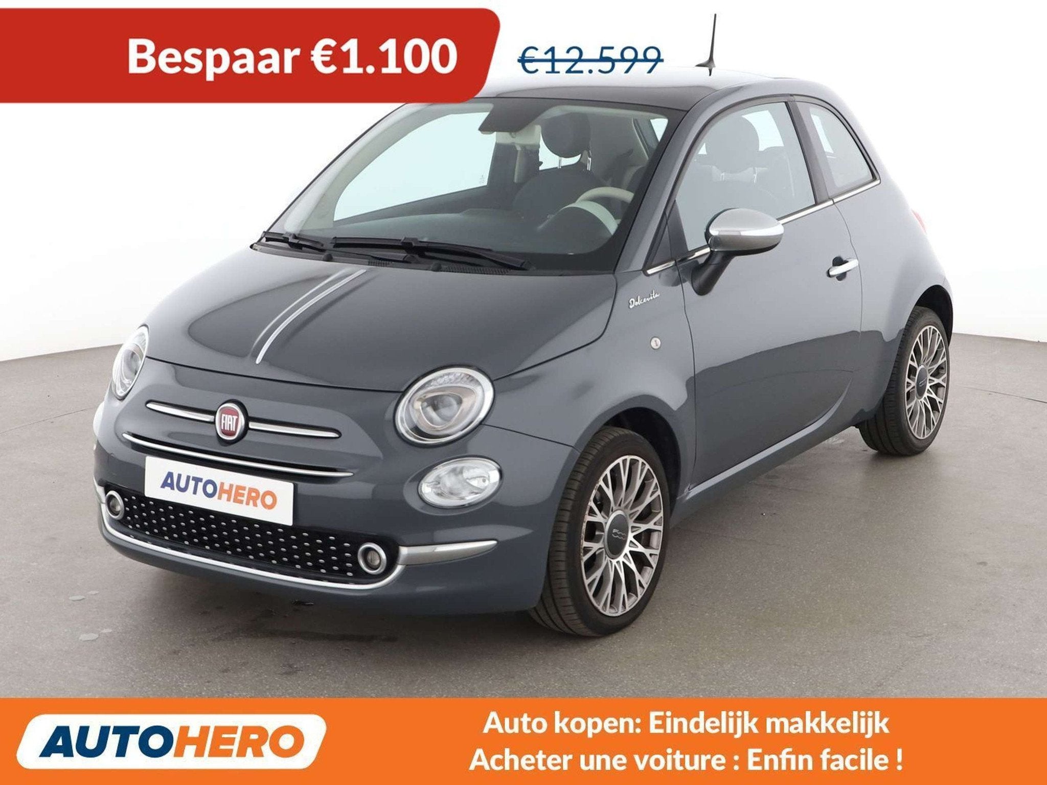 Fiat 500 1.0 Mild-Hybrid Dolcevita, Autos, Argent ou Gris, Achat, Euro 6, 69 ch