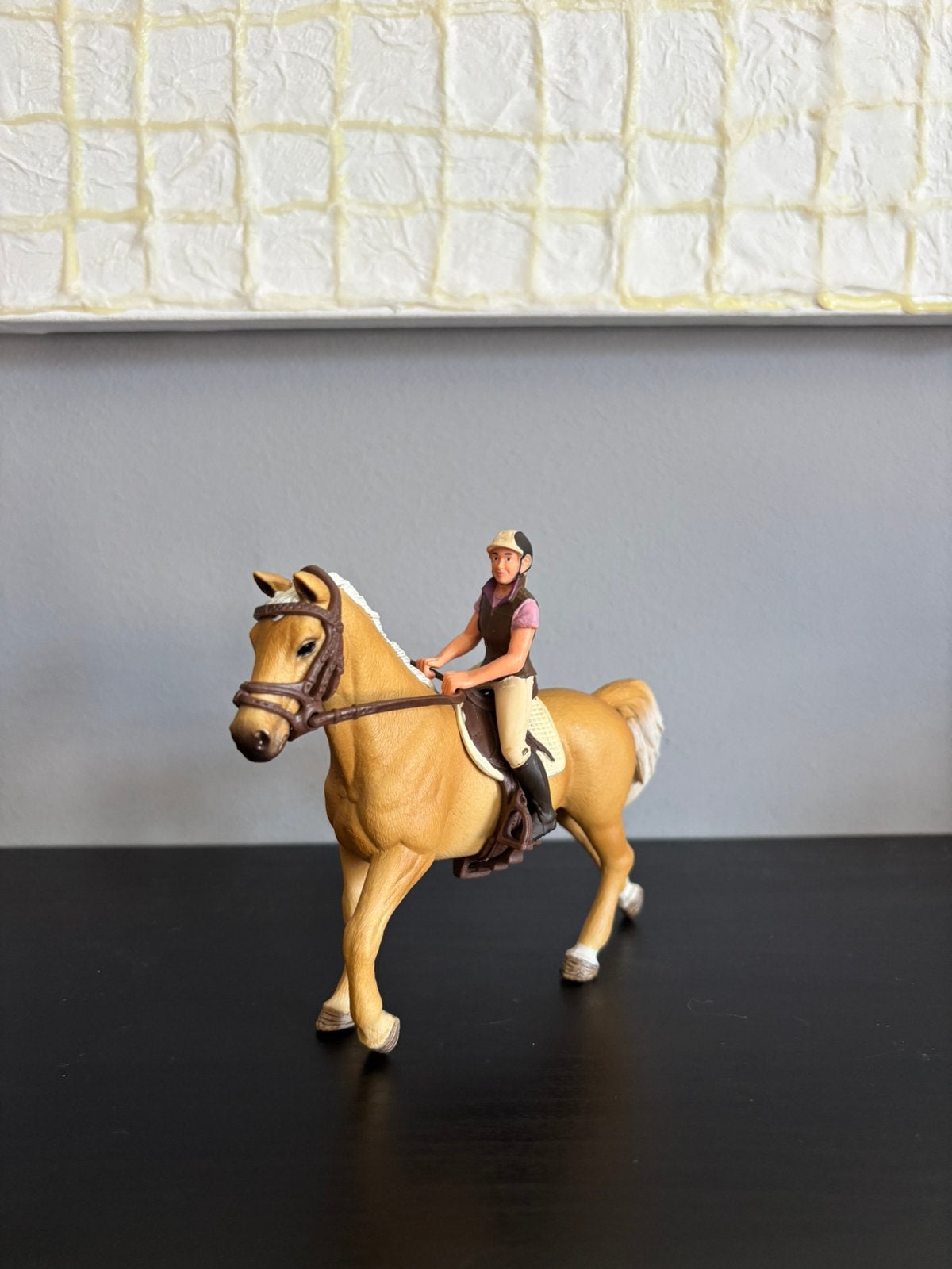 Schleich roze ruiter met beige paard, Verzamelen, Ophalen, Zo goed als nieuw