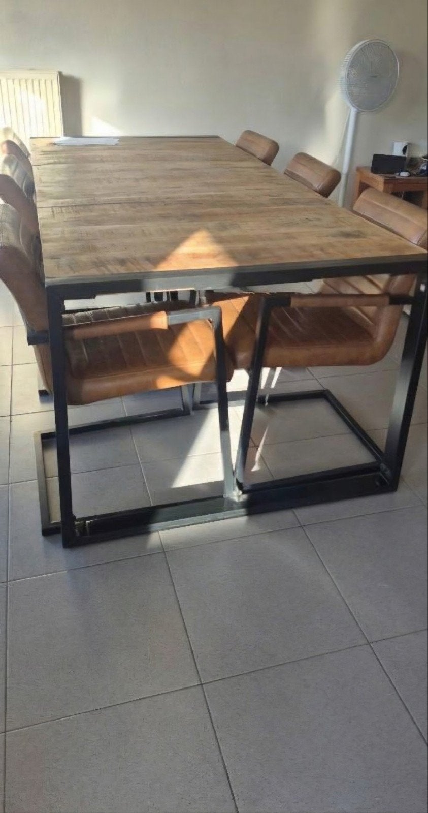 eettafel te koop en stoelen, Ophalen, 200 cm of meer, 50 tot 100 cm, Zo goed als nieuw