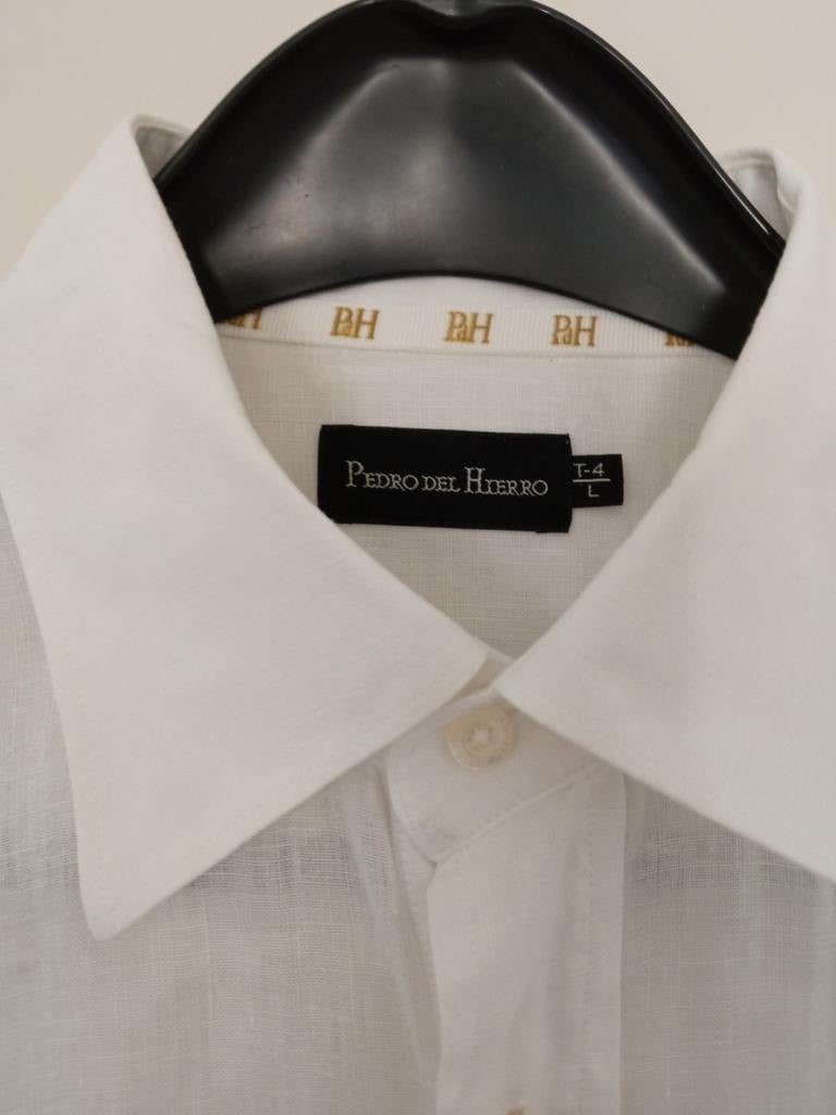 Pedro del Hierro linnen overhemd Mt L T4 nieuw nooit gedrage, Wit, Nieuw, Halswijdte 41/42 (L), Pedro del Hierro