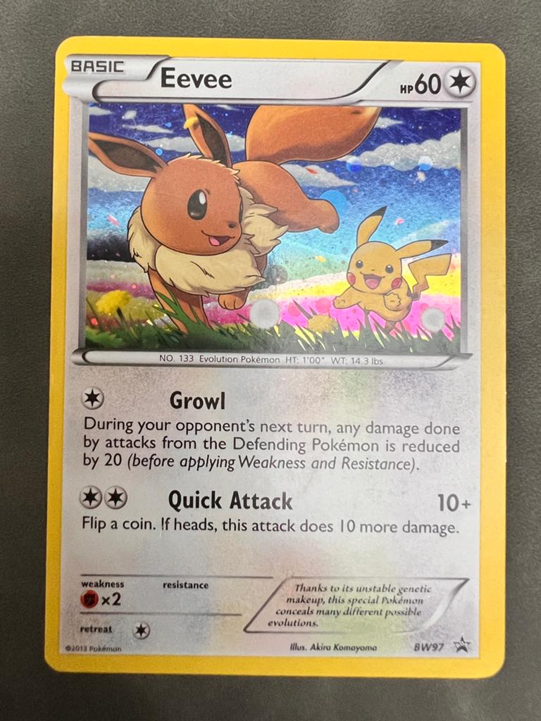 Eevee bw97 promo kaart, Hobby en Vrije tijd, Ophalen of Verzenden, Gebruikt, Losse kaart, Foil
