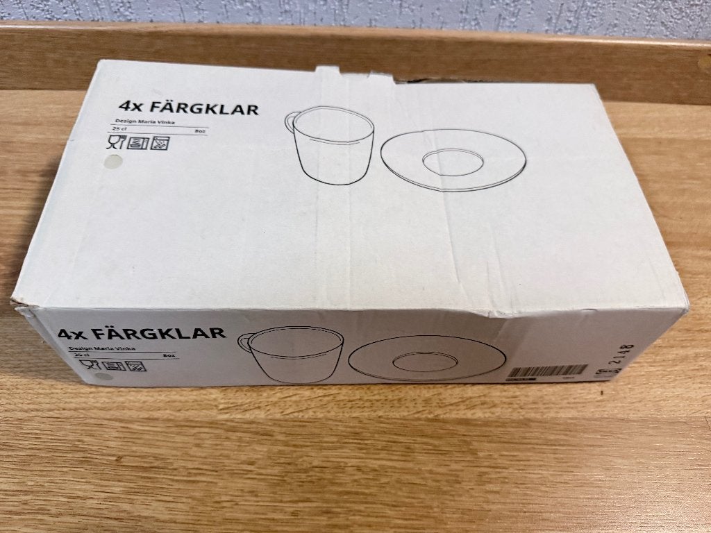IKEA FÄRGKLAR kopjes met schotels 4-delig – 25 cl, Nieuw, IKEA, Ophalen of Verzenden, Kop(pen) en/of Schotel(s)
