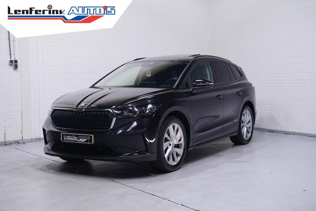 Skoda Enyaq iV 60 NAP Panodak Apple Carplay Camera Leder Spo, Auto's, Skoda, Automaat, Parkeersensor, Zwart, Zwart