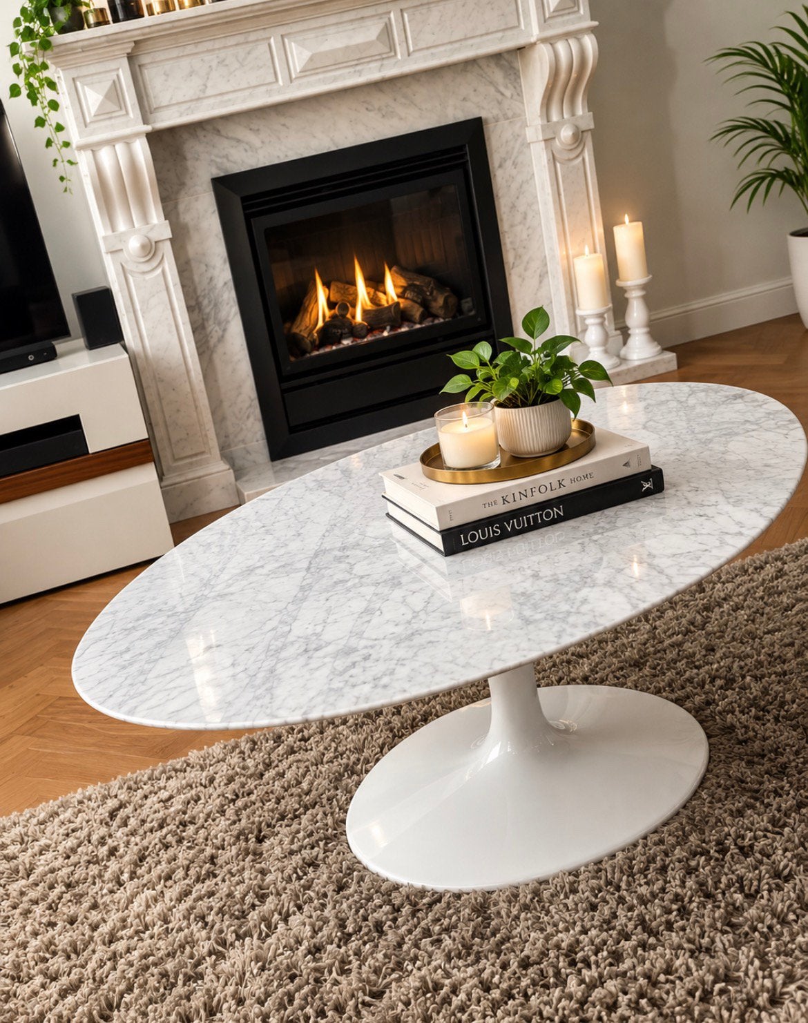 Table basse en marbre de Carrare de style sarin, Enlèvement