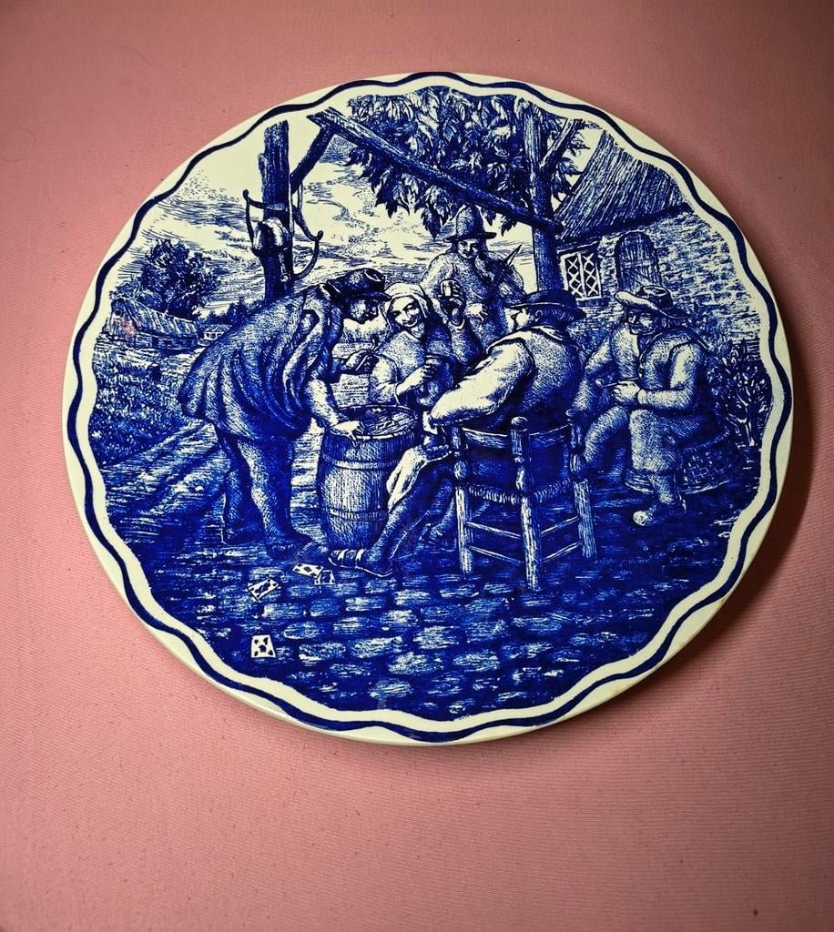 Sierbord kaartspelers boch, Antiek en Kunst, Ophalen