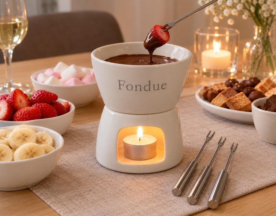 Mini-service à fondue - chocolat ou fromage - DÉSTOCKAGE !, Electroménager, Enlèvement ou Envoi, Comme neuf, Bougie chauffe-plat