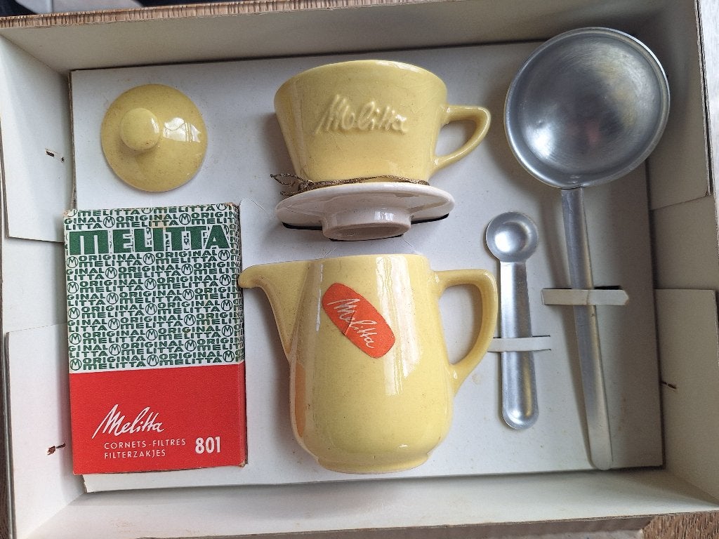 Vaisselle vintage Melitta enfants—boîte complète/originale, Collections, Enlèvement ou Envoi, Utilisé