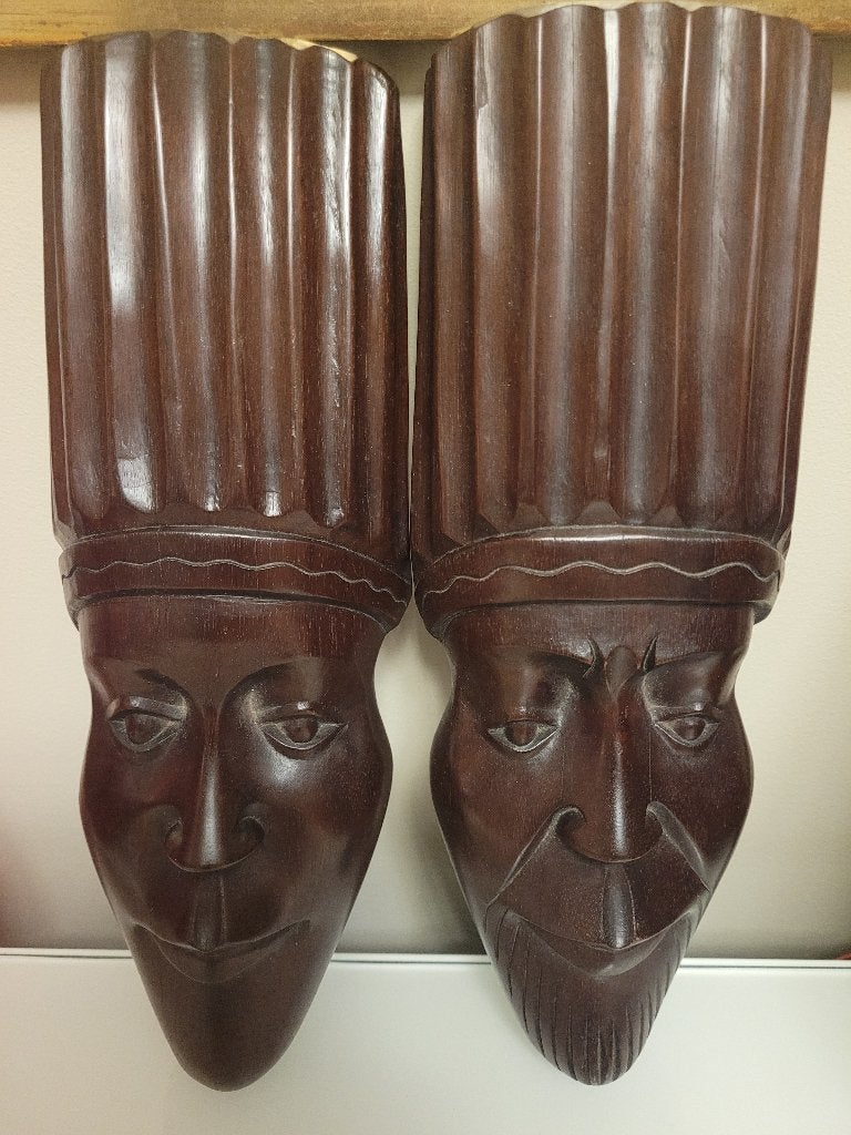 Masques africains, Couple en bois, Bois, Enlèvement ou Envoi, Masque, Homme