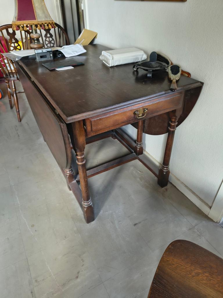 Mooie tafel met 4 stoelen, Huis en Inrichting, Ophalen, Gebruikt, Engelse stijl, Windsor, 150 tot 200 cm