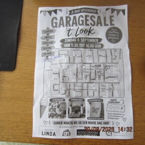 ZONDAG 6 SEPTEMBER GARAGESALE 100 STUKS IN VELDHOVEN, Diversen, Rommelmarktspullen, Ophalen, Gebruikt