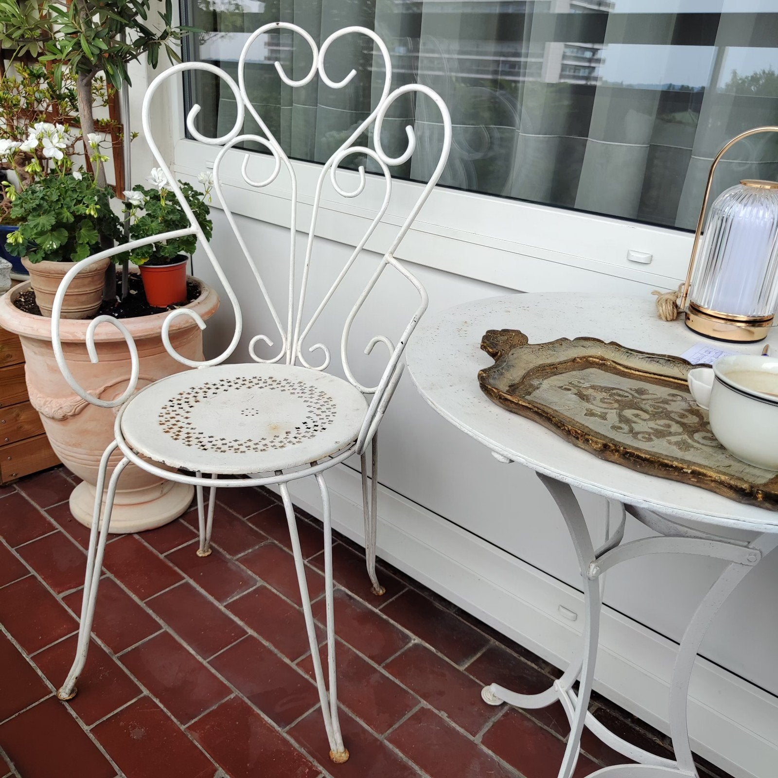Antieke smeedijzeren fauteuil uit de jaren 30, Tuin en Terras, Ophalen, Stoel