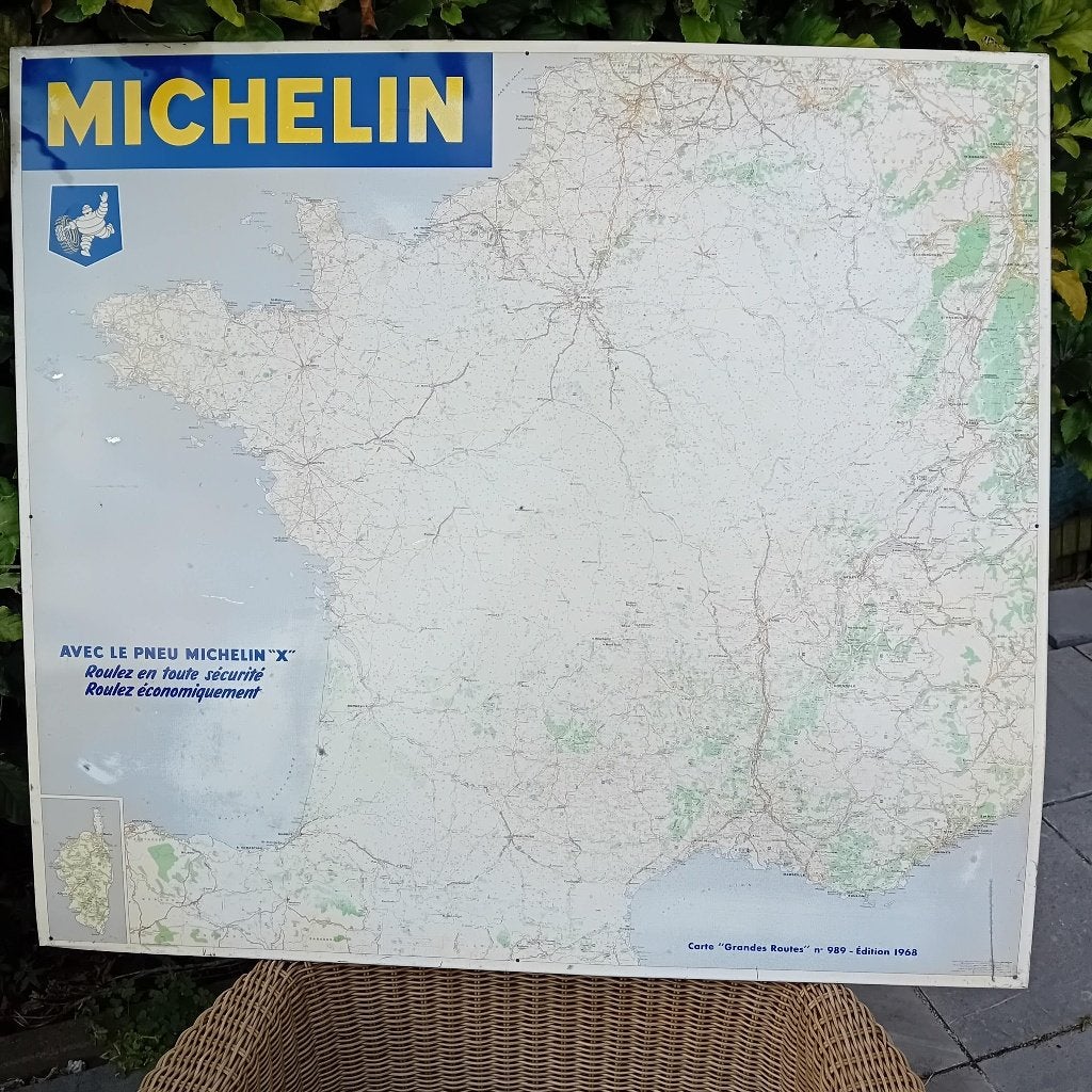 metalen kaart Michelin Grandes Routes 1968, Verzamelen, Ophalen, Zo goed als nieuw, Gebruiksvoorwerp