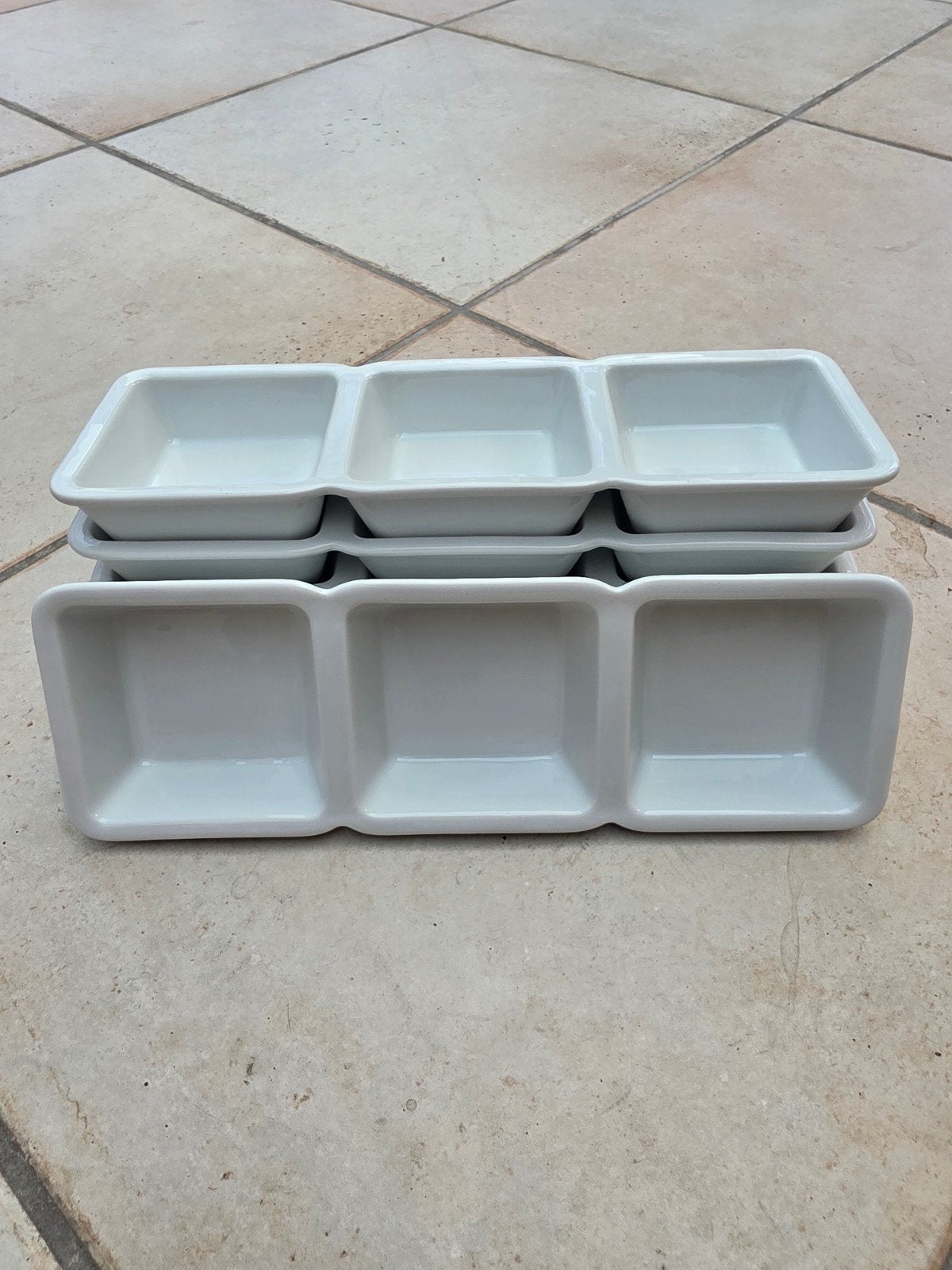 Lot de 5 plats apéritifs en céramique blanche, Maison & Meubles, Cuisine | Vaisselle, Céramique