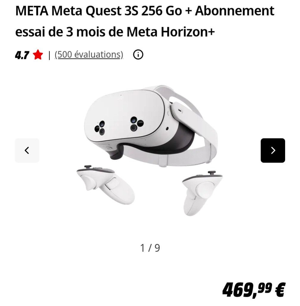 META QUEST 3S 256 GO + ACCESSOIRES, Motos, Enlèvement, S