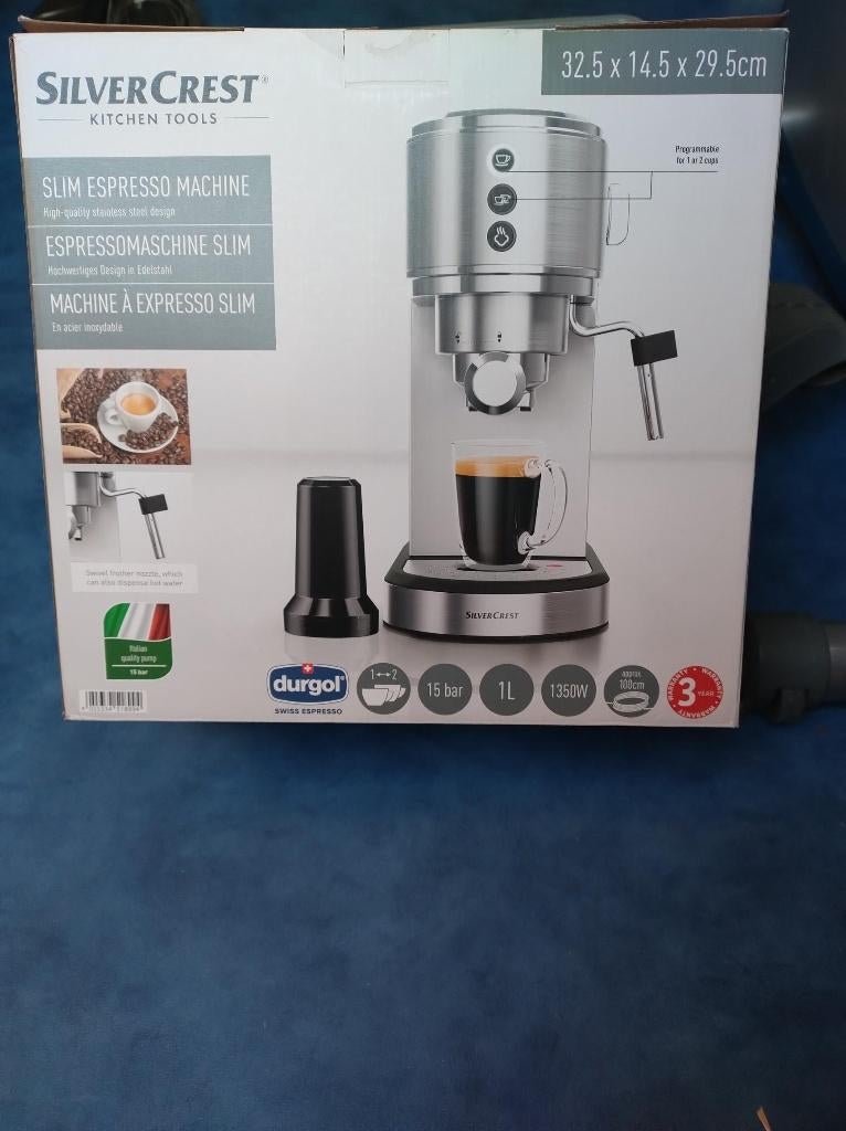Machine expresso Silvercrest  Slim + mousseur offert, Electroménager, Café moulu, Machine à espresso, Réservoir d'eau amovible
