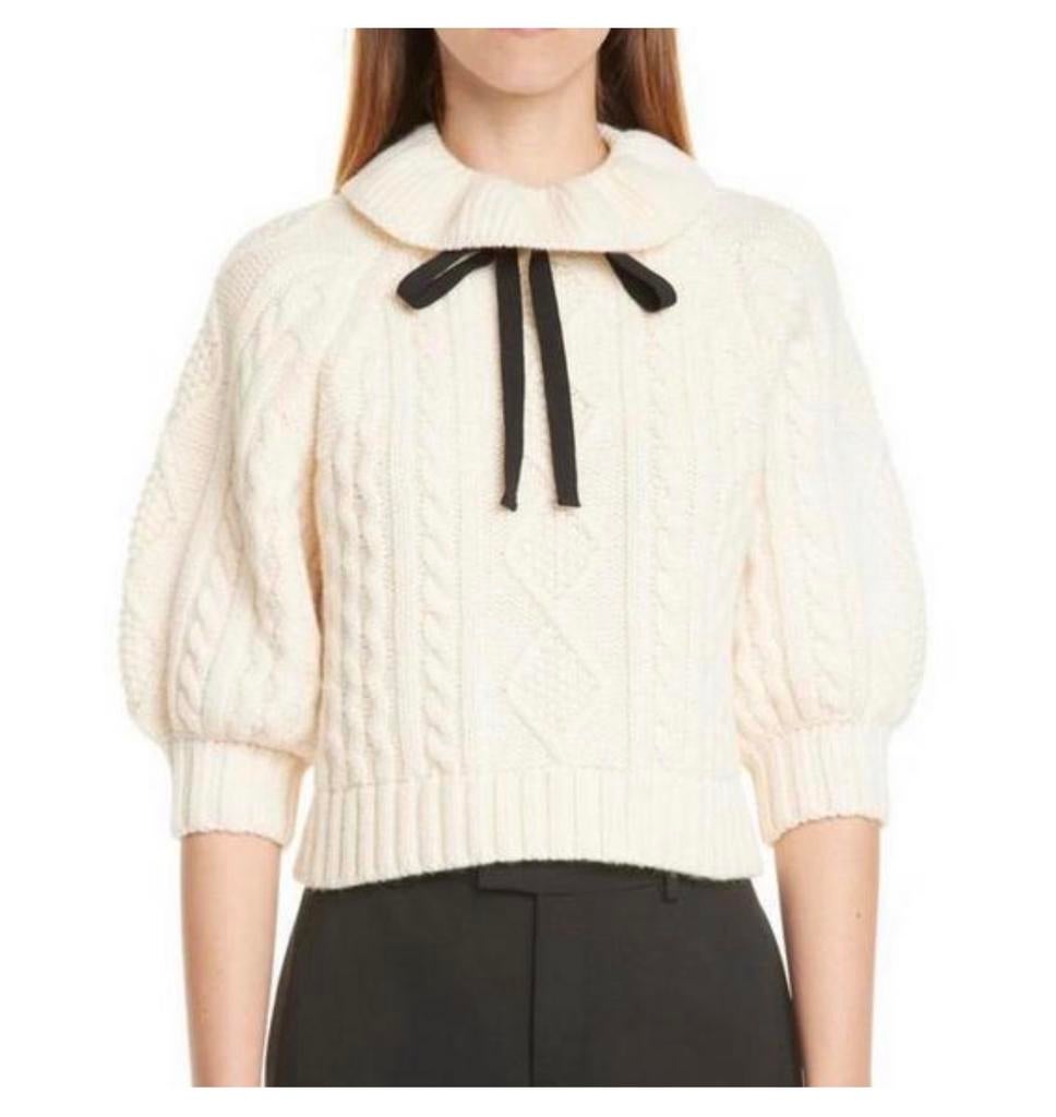 Red Valentino Zeldzame korte Kabeltrui XS Pierrotkraag strik, Kleding | Dames, Ophalen of Verzenden, Zo goed als nieuw, Maat 34 (XS) of kleiner