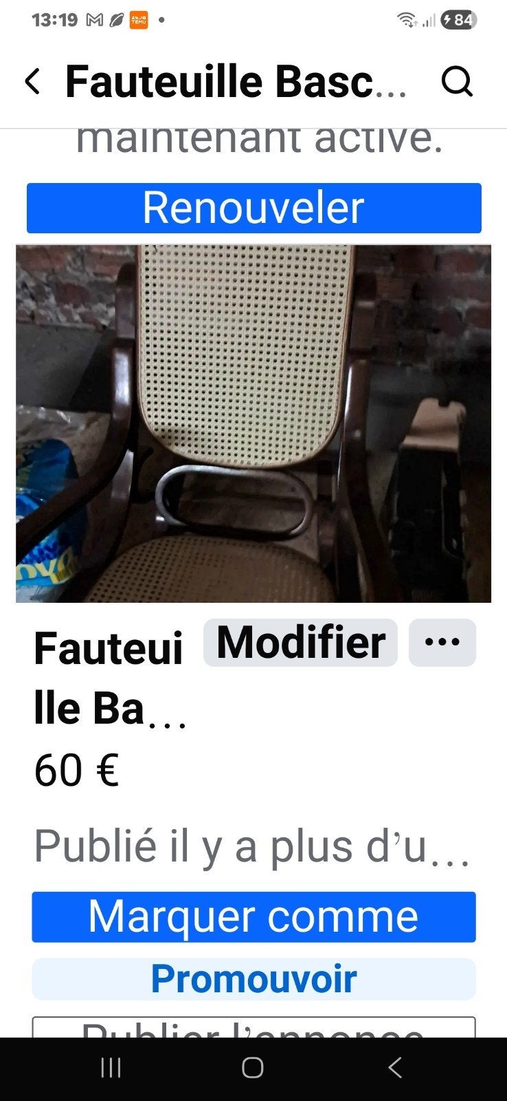 Fauteuil, Enlèvement