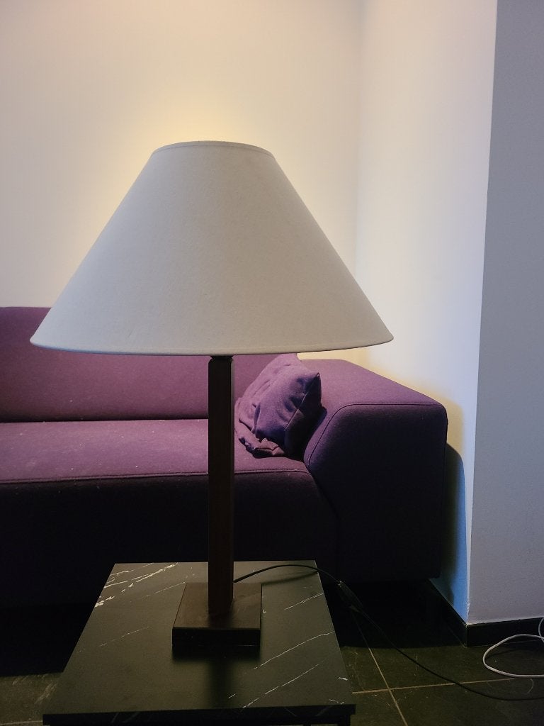 Sfeervolle lamp met lampenkap, Huis en Inrichting, Lampen | Lampenkappen, Ophalen, Gebruikt, Beige, 25 tot 50 cm