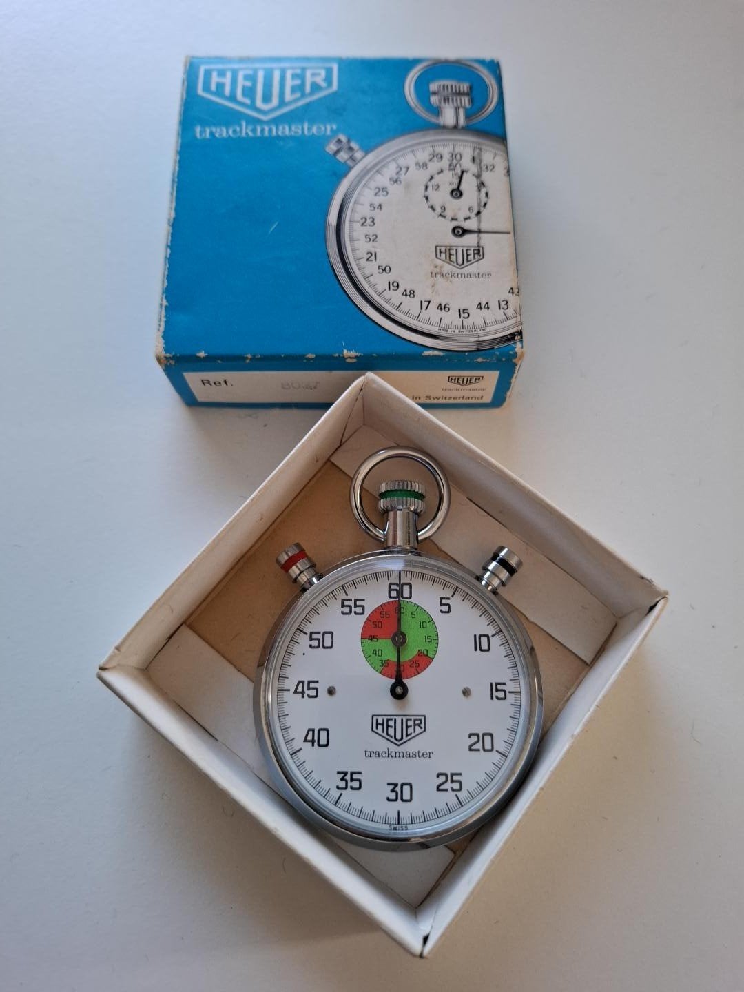 Stopwatch Heuer trackmaster, Handtassen en Accessoires, Ophalen of Verzenden, Zo goed als nieuw, Heuer