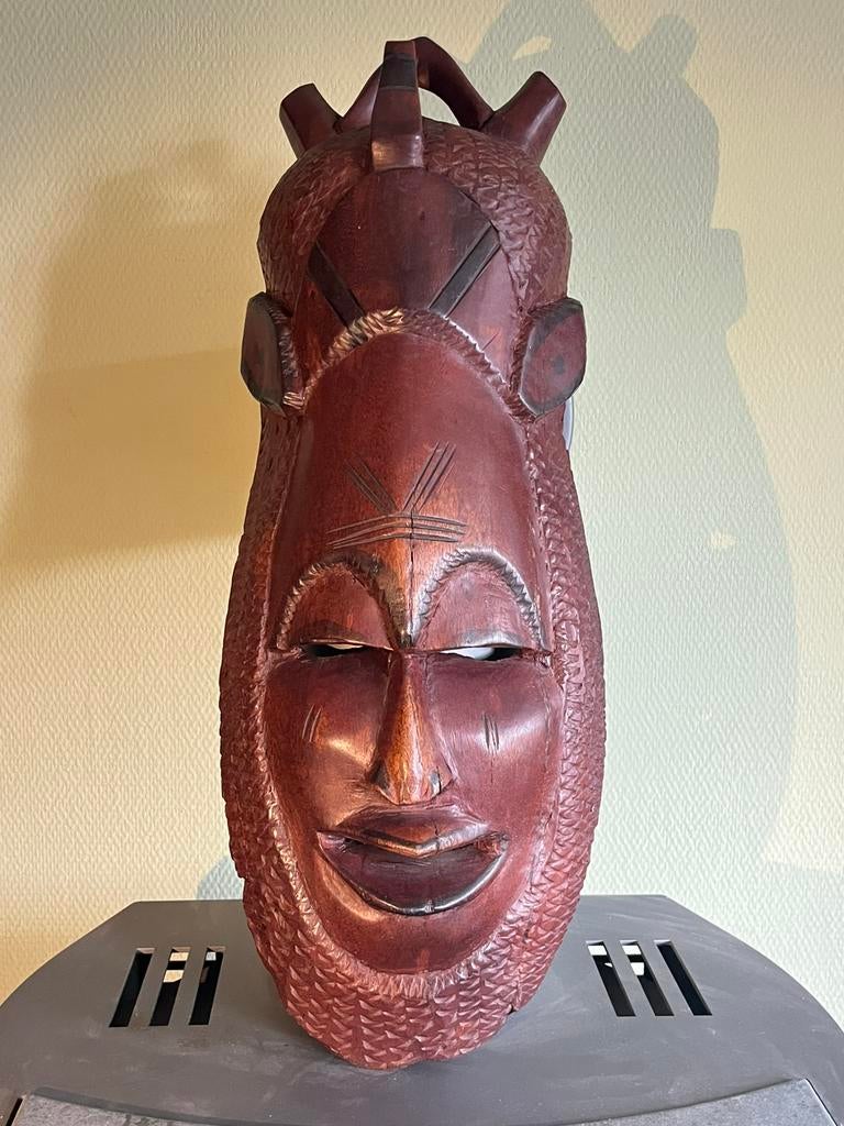 Traditional African Carved Wooden Mask, Huis en Inrichting, Woonaccessoires | Boeddhabeelden, Ophalen of Verzenden, Zo goed als nieuw