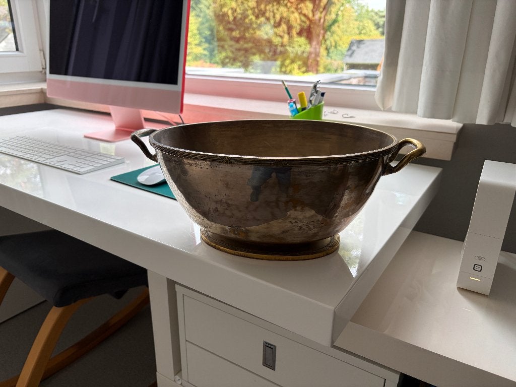 verzilverde wijnkoeler, Antiek en Kunst, Ophalen of Verzenden, Zilver