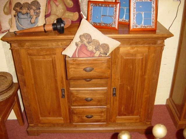 NIEUW DRESSOIR tv kast TV-MEUBEL – Flamant teakhout, Neuf, Campagnard, Enlèvement, Bois