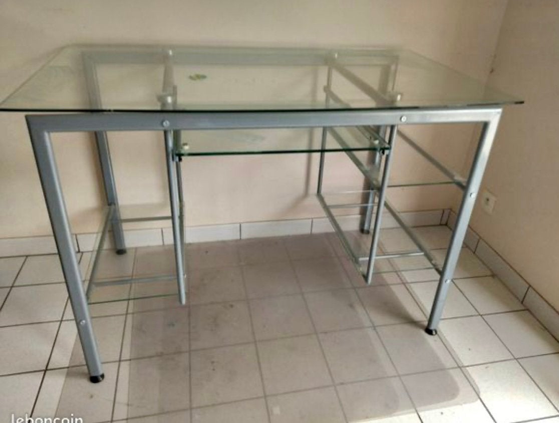 Bureau en verre, Enlèvement, Utilisé, Verre