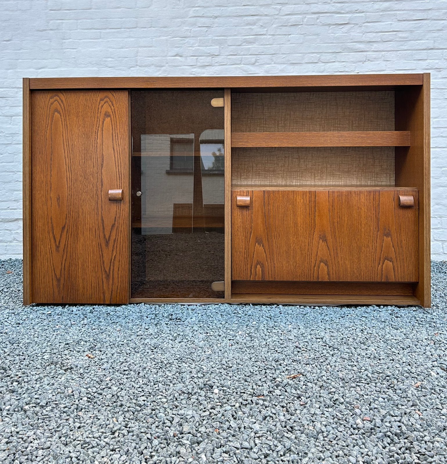 70’s vintage kast, Ophalen, Gebruikt, Glas