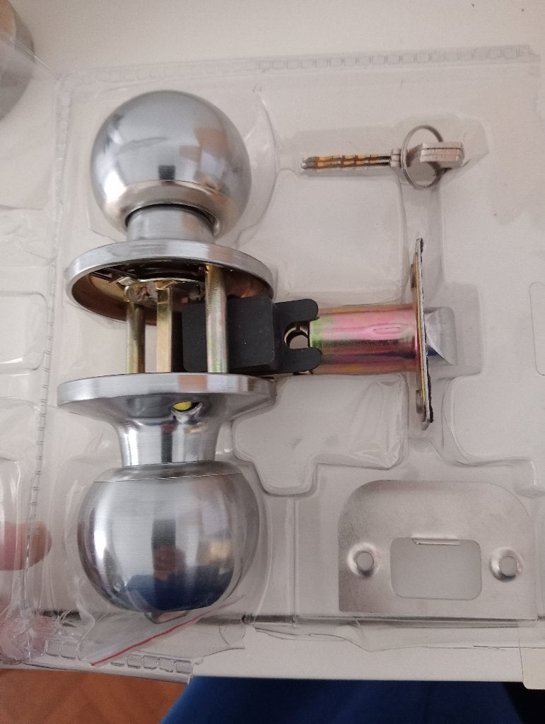Serrure bouton de porte avec clé, Bricolage & Construction, Enlèvement ou Envoi, Neuf, Inox, Clé