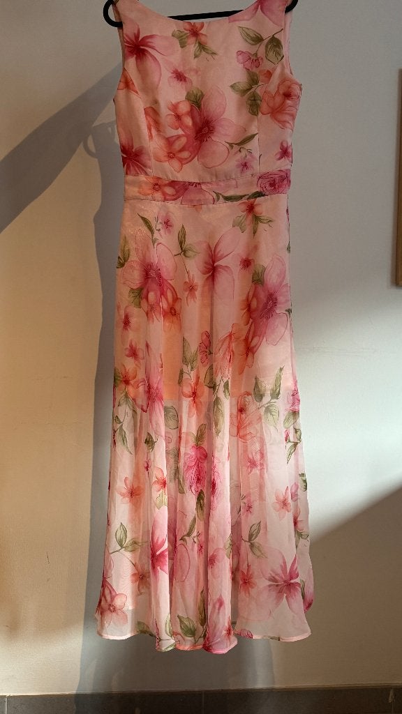 kleedje / jurk, Kleding | Dames, Zo goed als nieuw, Roze, Maat 36 (S), Onder de knie