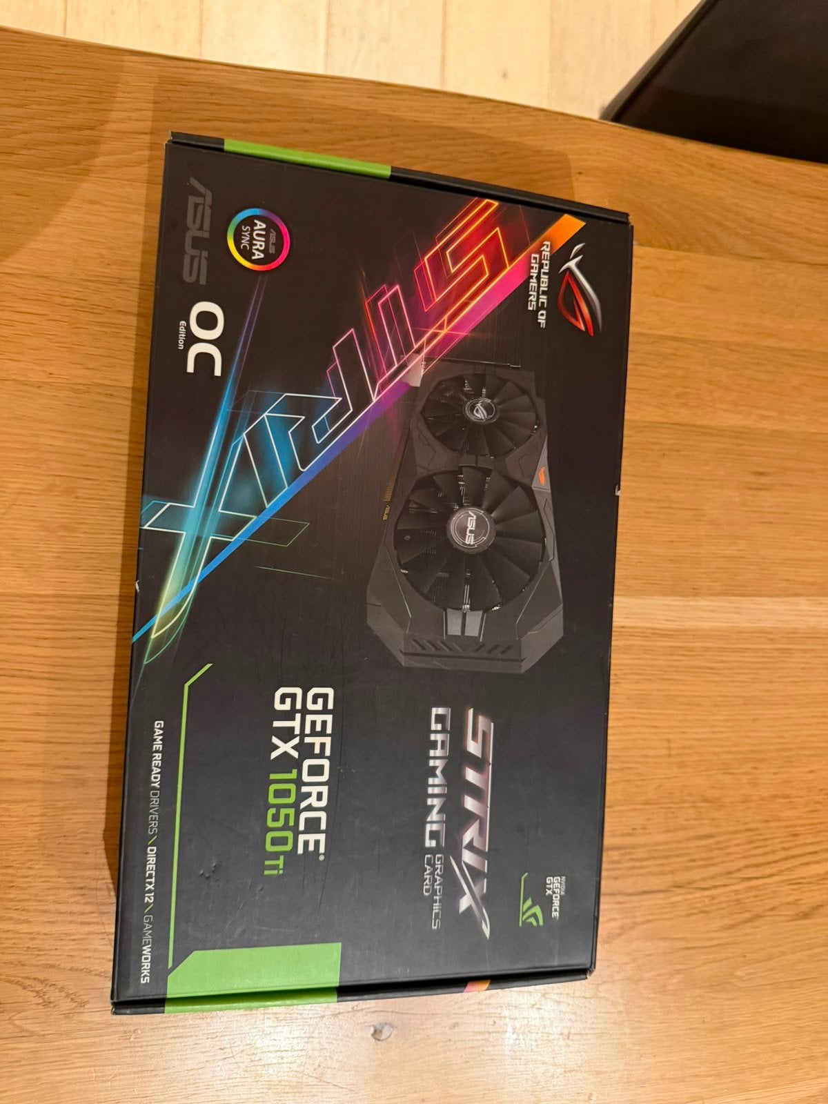 ASUS ROG Strix GeForce GTX 1050 Ti OC 4 Go Boîte d’origine, Informatique & Logiciels, Cartes vidéo, HDMI, Comme neuf, Enlèvement