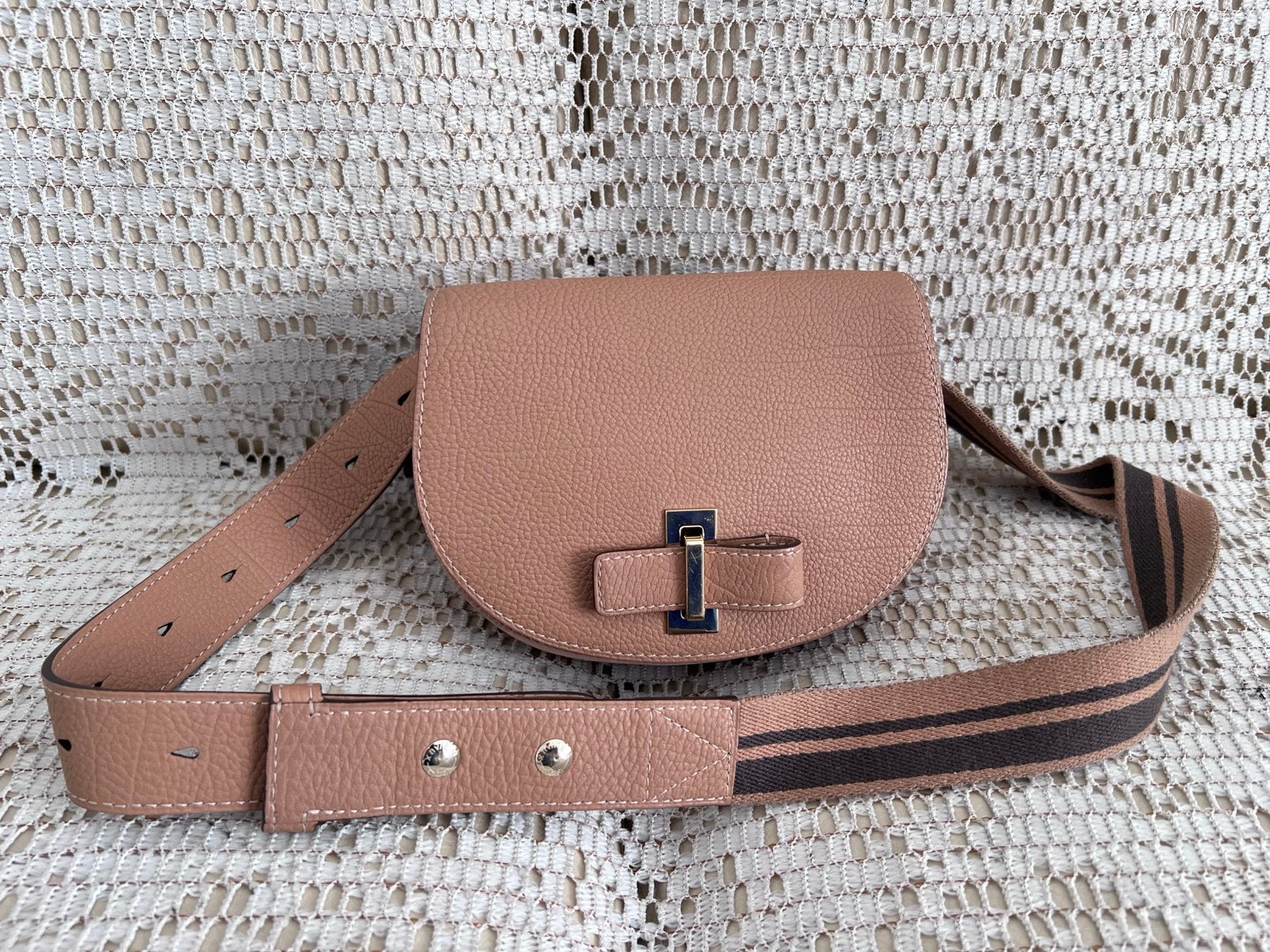 Sac DELVAUX modèle Mutin cuir breige impeccable, Enlèvement ou Envoi, Comme neuf, Beige, Cuir