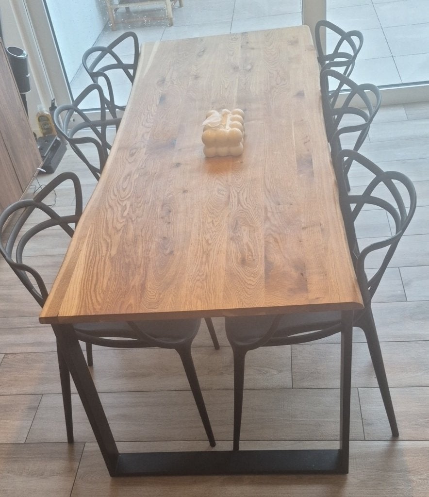 table en vrai chêne soigneusement traiter avec ces 2 pieds, Maison & Meubles, Pièces pour table, 200 cm ou plus, Comme neuf, Enlèvement