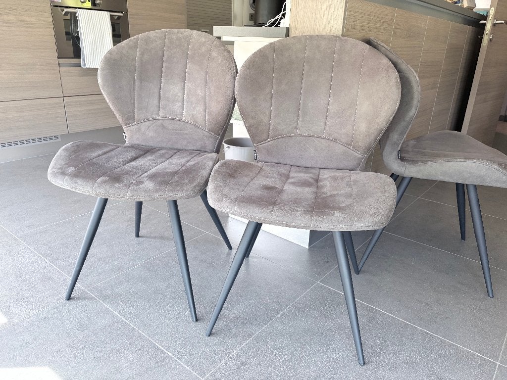 6 eetkamer stoelen MXSOFA, Tissus, Hedendaags modern, Gris, Comme neuf