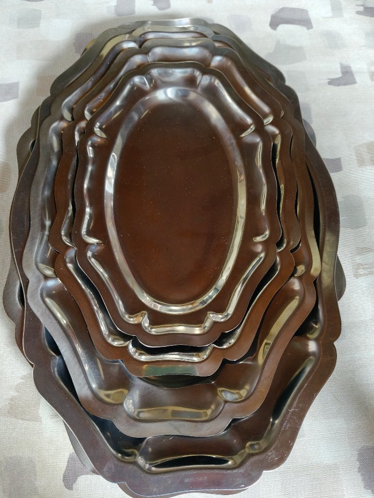Set van 5 aluminium schotels, Huis en Inrichting, Keuken | Servies, Ophalen, Overige merken, Klassiek, Metaal