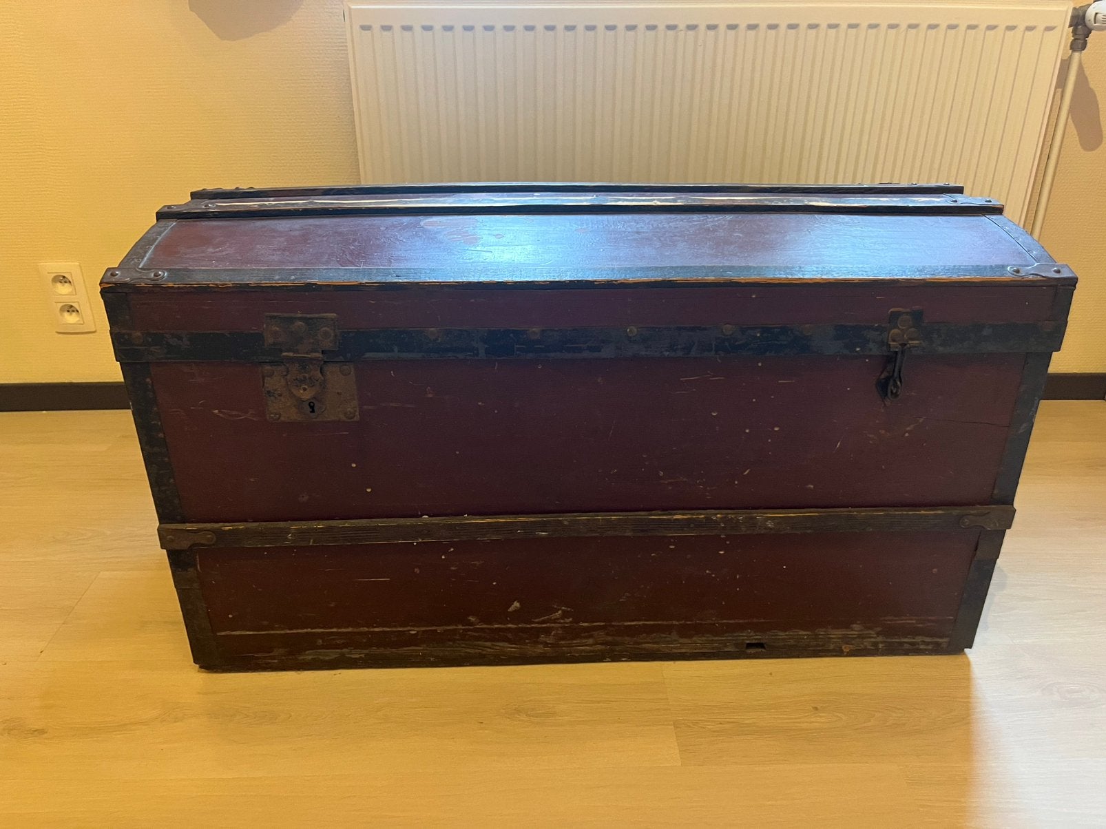 Coffre/malle de transport en bois, Maison & Meubles, Accessoires pour la Maison | Coffres, Moins de 50 cm, 50 à 100 cm, Enlèvement