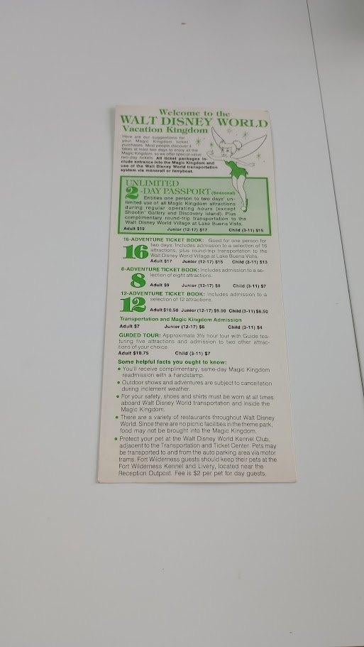 Welcome to the Walt Disney World vacation kingdom, Ophalen of Verzenden, Overige figuren, Zo goed als nieuw, Papier, Kaart of Schrift