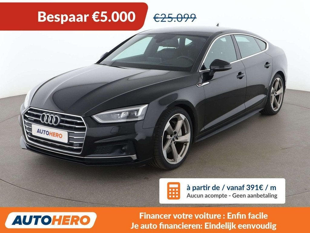Audi A5 2.0 TFSI quattro S-Line (bj 2017, automaat), Auto's, Zwart, 1984 cc, Alcantara, Zwart