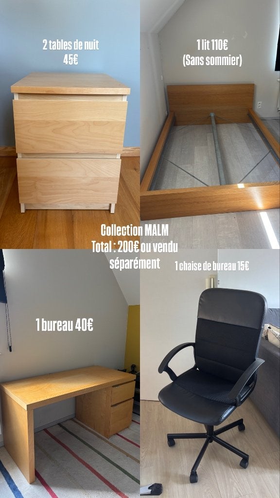 Meubles chambre, Maison & Meubles, Chambre à coucher | Chambres à coucher complètes, Enlèvement, Comme neuf, Deux personnes, Sobre