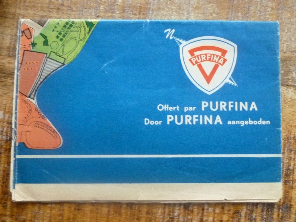 Vintage Grand Plan Général Expo 1958 Bruxelles PURFINA Fina, Collections, Enlèvement ou Envoi, Utilisé, Rectangulaire horizontal