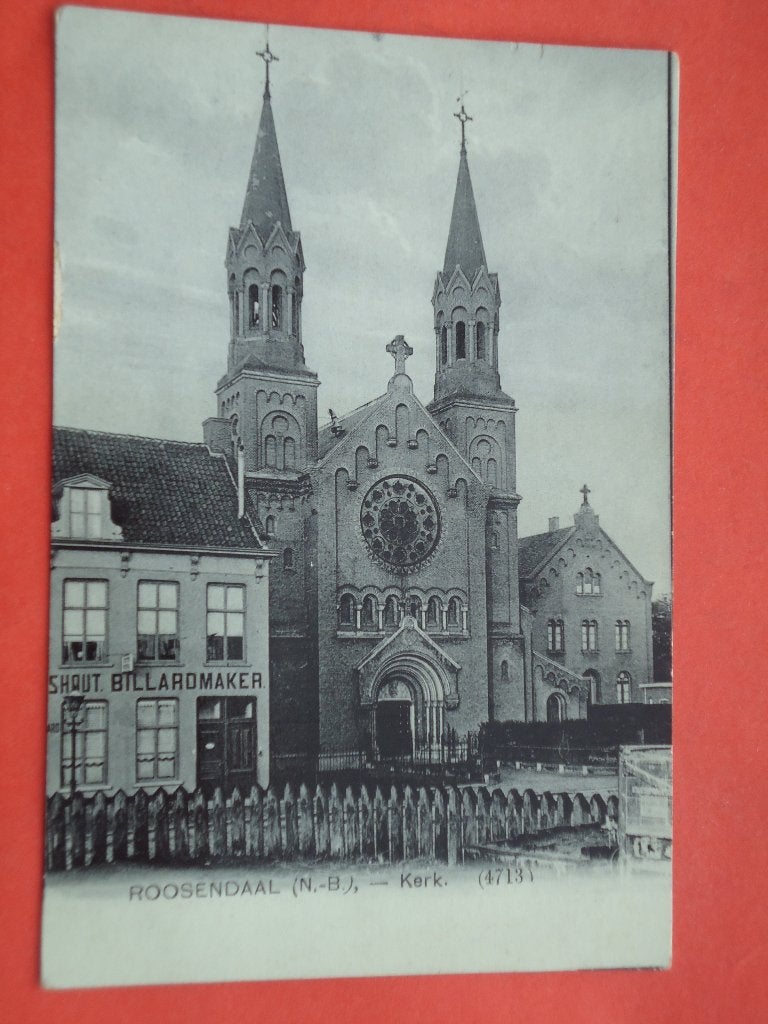 Noord-Brabant > Roosendaal Kerk, Collections, Cartes postales | Pays-Bas, Enlèvement ou Envoi, Avant 1920, Affranchie, Brabant du Nord/ Brabant Septentrional