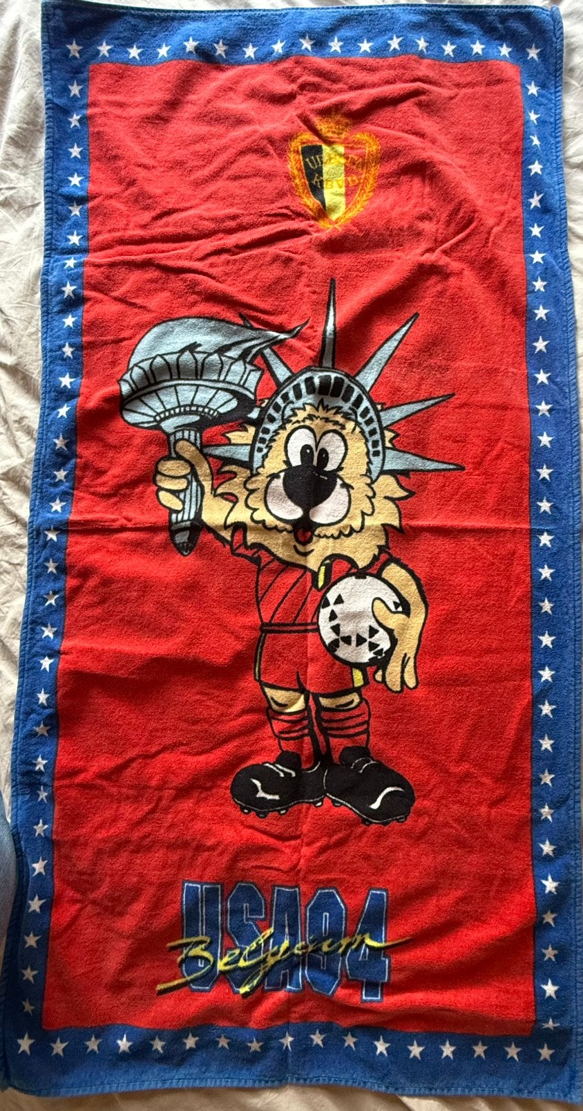 Rode duivels usa 94 handdoek, Verzamelen, Ophalen of Verzenden, Zo goed als nieuw