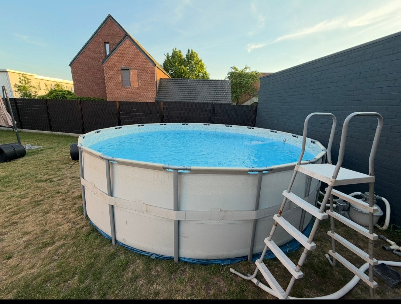 Zwembad power steel 5,49mx1.32m met zandfilter, Gebruikt, Rond, 300 cm of meer, Ophalen