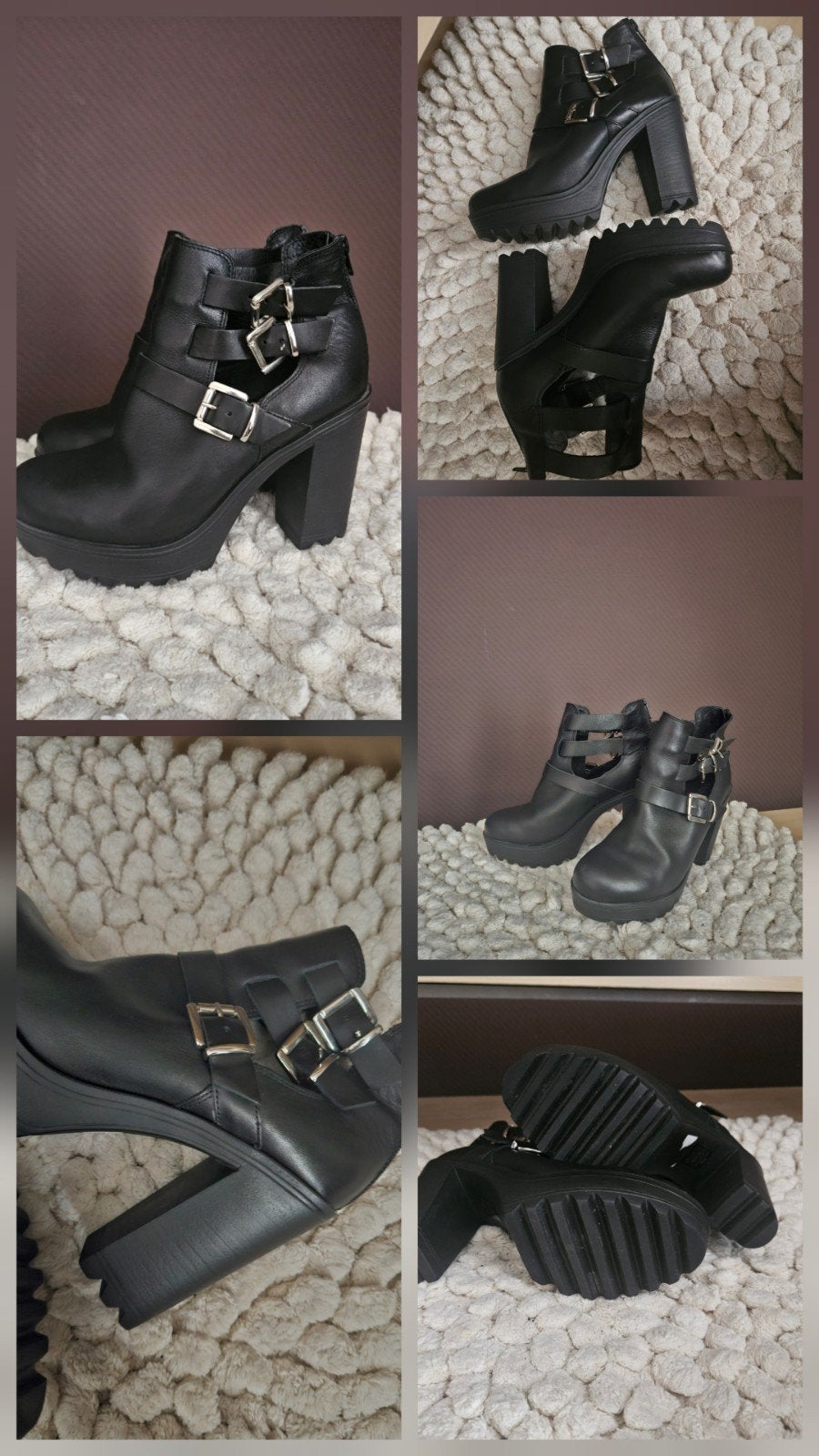 Superbes Bottines en Cuir Noir marque André, Enlèvement, Noir
